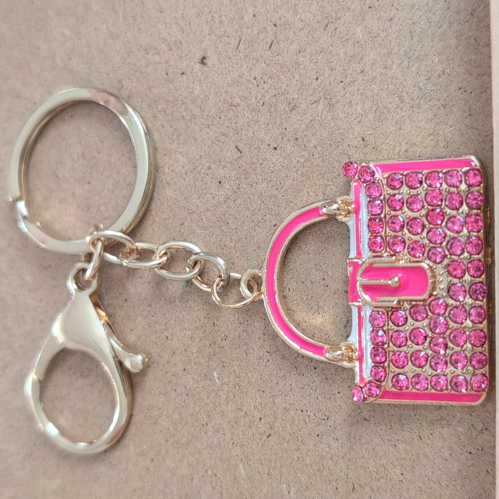 Elegant Pink Handbag Keychain & Bag Charm